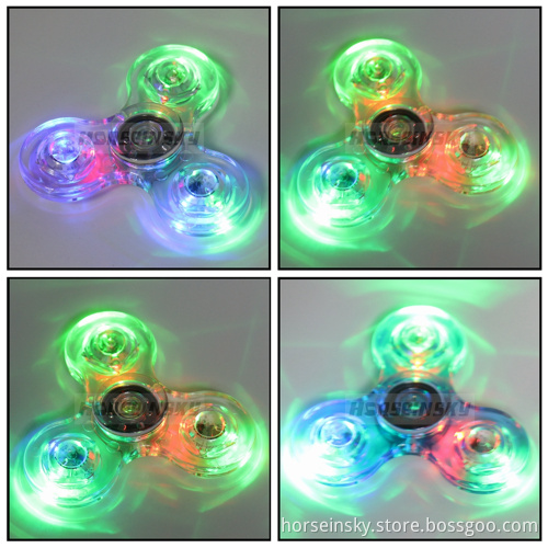 Transparent Fidget Spinner Crystal Acrylic LED Light Hand Spinner